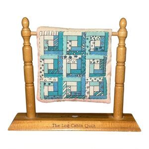 Enesco Vintage The Log Cabin Quilt Patterns of Life 1995 Claudia Olsen GUC